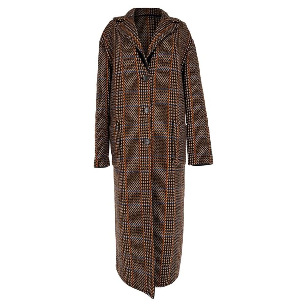 Etro Maxi Coat in Brown Wool